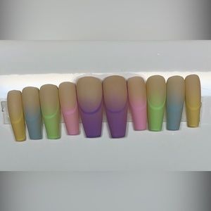 Pastel ombré spring press on nails